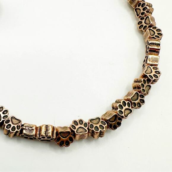 Alex and Ani Rafaelian Gold Paw Print Bangle Pet Paws Casual Adjustable Bracelet - Picture 5 of 7